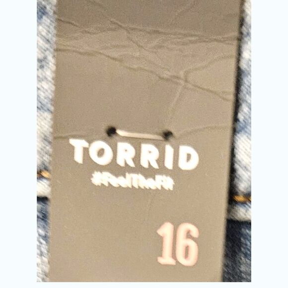 TORRID Plus Size Denim Front Slit Midi Skirt Size 16 - Picture 13 of 15